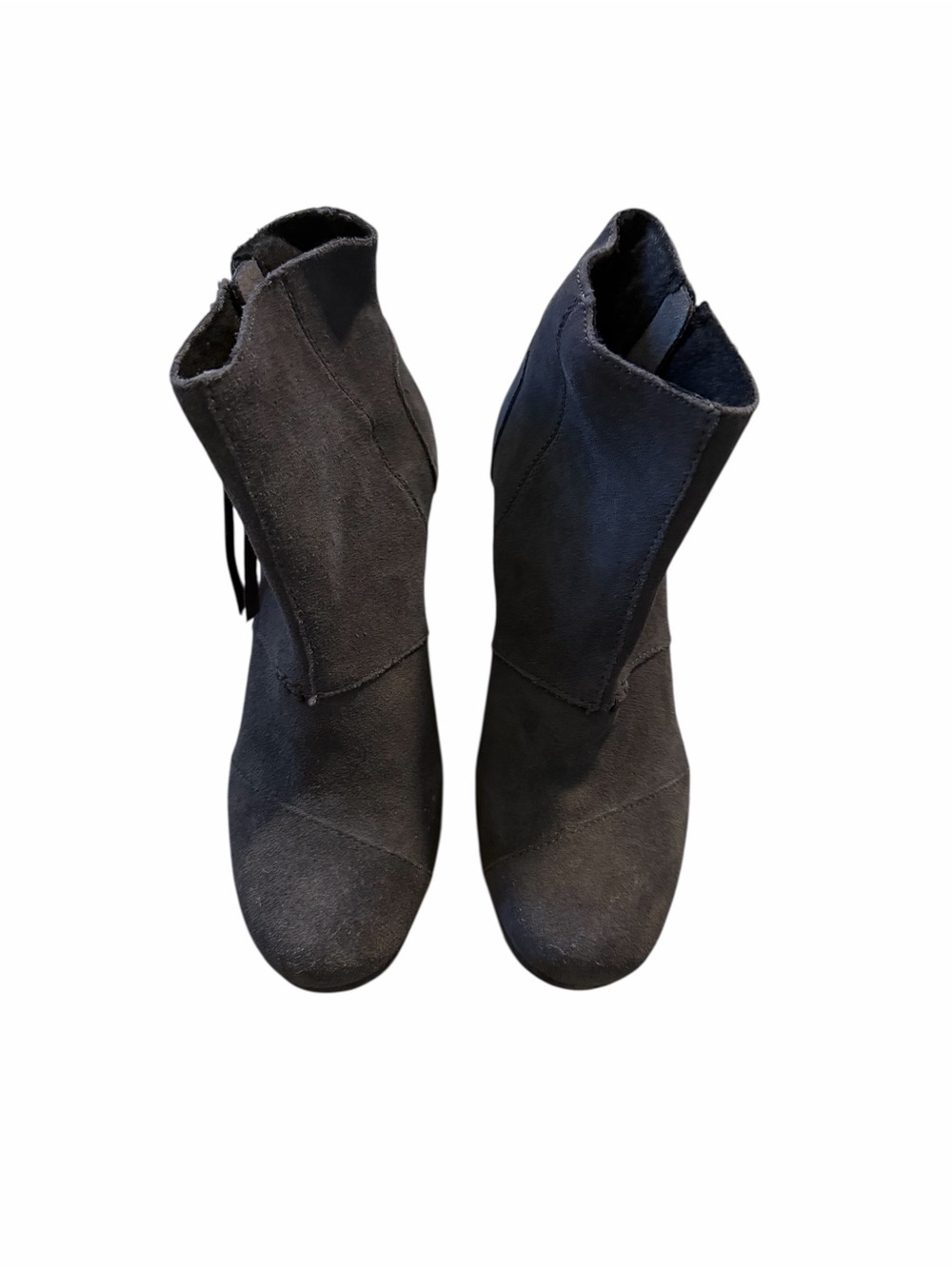 Toms Desert Wedge High Suede Ankle Booties size 7
